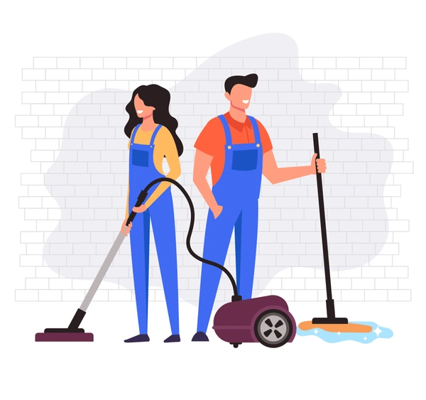 Professional cleaning team for maintenance package