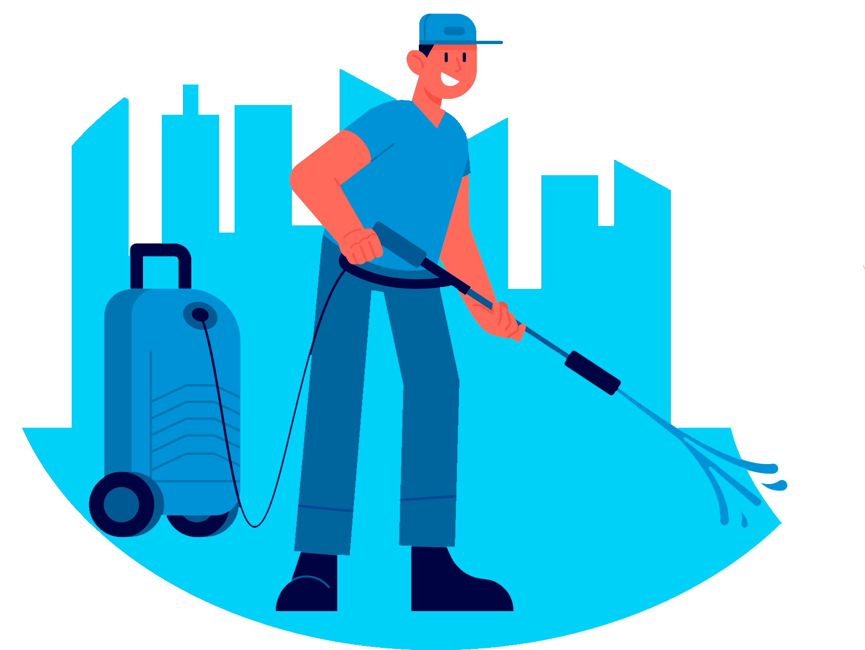 Commercial pressure washing for car parks and shopfronts